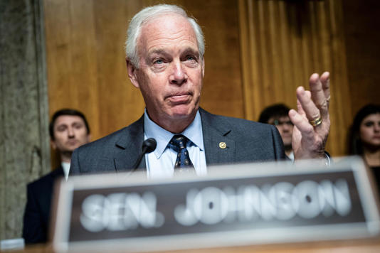 Sen. Ron Johnson, R-Wis., during a hearing on Capitol Hill on April 17.