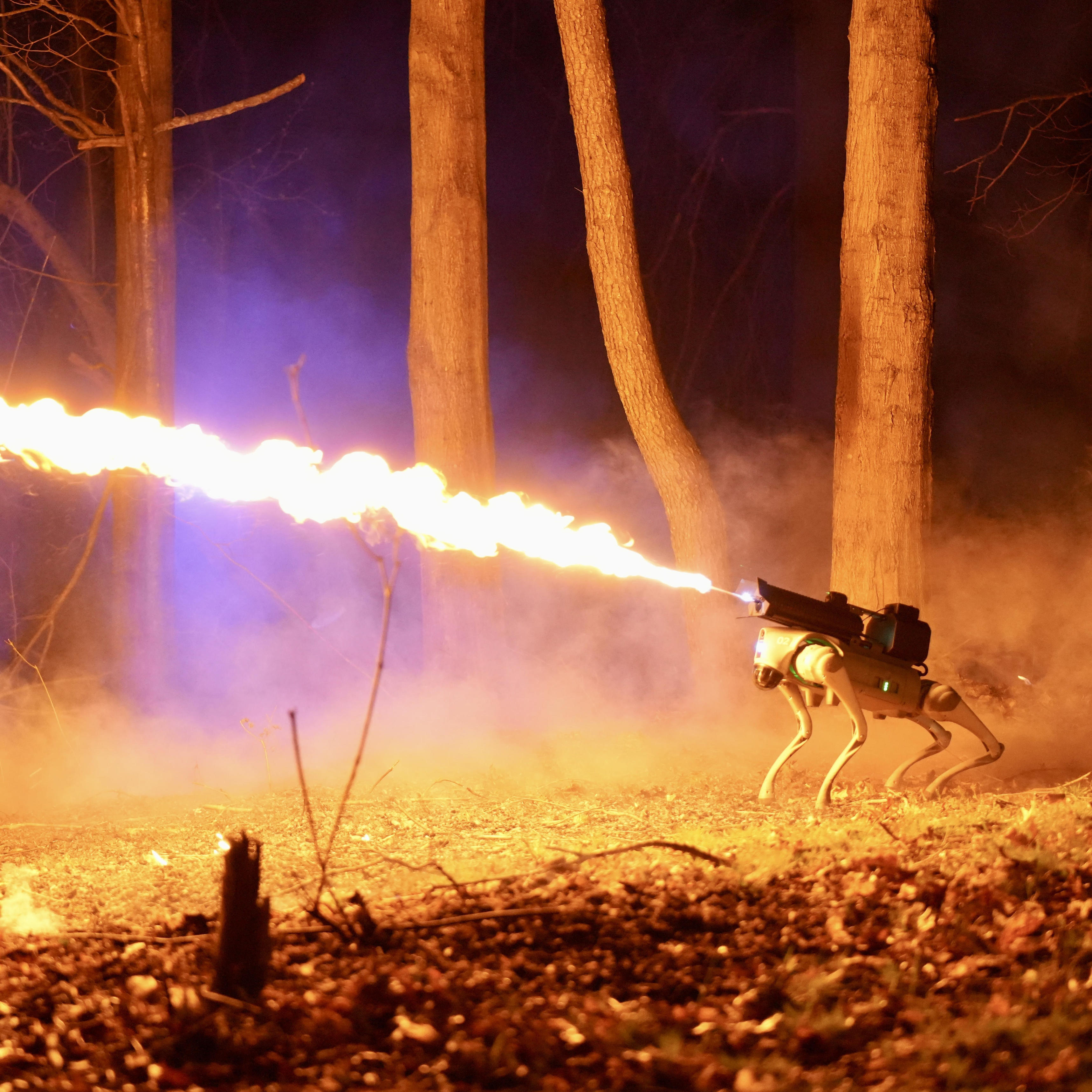 meet thermonator, a flame-throwing robot dog with 30-foot range being sold by ohio company