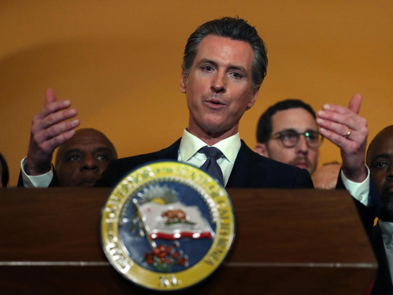 Gov. Gavin Newsom announcing a moratorium on the death penalty on March 13, 2019 in Sacramento, California. (Getty Images)