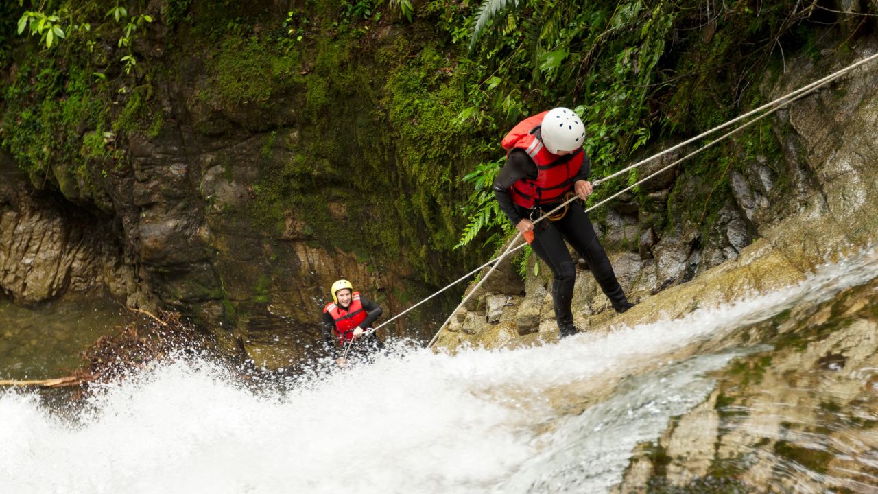 <p>Several locations in Ecuador offer the opportunity to rappel down cascading waterfalls, including Baños and Mindo. Descend down sheer rock faces amidst the spray of the waterfall for an exhilarating adventure; it’s surprisingly easier than you’d expect, with trained guides helping even beginners get the hang of this adventure sport.</p>