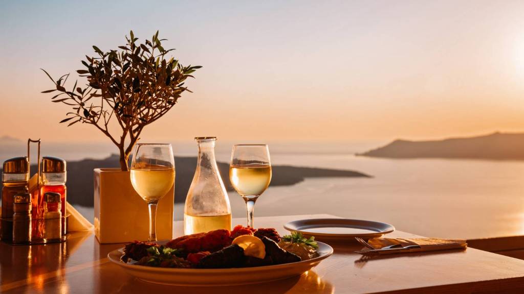 <p>Head to Petra in Oia for a taste of fine dining and a caldera view. Not only is it reasonably priced, but it also has a 360-degree view of the Pyrgos Village. </p><p>You can also visit the Eros Beach Bar, which is much more secluded, making it easier to get some privacy while enjoying the mesmerizing views. The staff is very friendly.</p><p>For the most scrumptious meal and a breathtaking view, you should also head to Le Moustache Caldera.</p><p class="has-text-align-center has-medium-font-size">Read also: <a href="https://worldwildschooling.com/athens/">Best Things To Do in Athens</a></p>