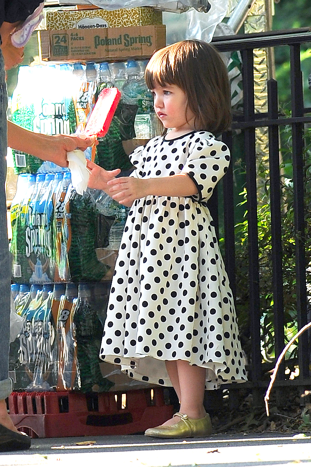 <p>Katie Holmes and her daughter, Suri Cruise, enjoyed a day at the park. Suri wore an adorable polka dot dress! </p>