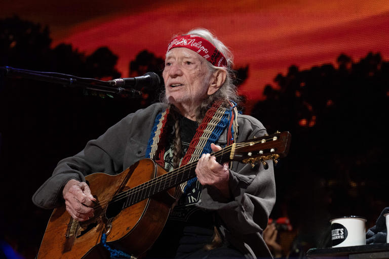 Willie Nelson performs onstage during the Farm Aid music festival at Ruoff Music Center in Noblesville, Indiana, on Sept. 24, 2023.