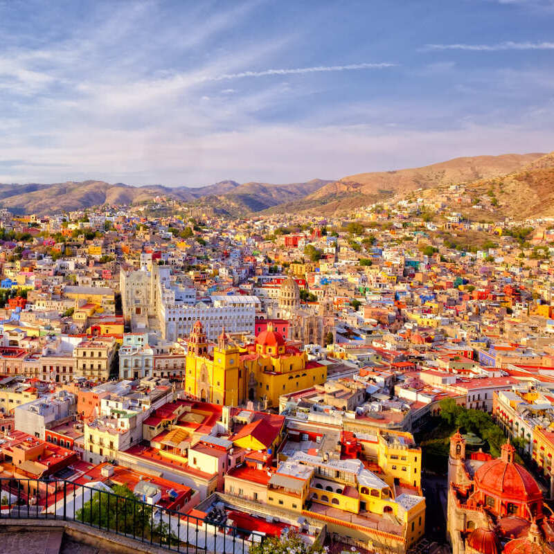 Aerial View Of The Colonial City Of Guanajuato In Central Mexico, Latin America