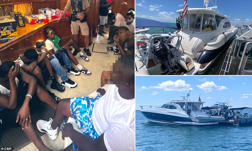 A luxury yacht in Florida was stopped with over two dozen Haitian migrants crammed inside in a shocking smuggling operation. Miami-Dade County officials stopped the 60-foot vessel last Friday morning near the Stiltsville homes off Cape Florida in Key Biscayne, as reported by the Miami Herald.