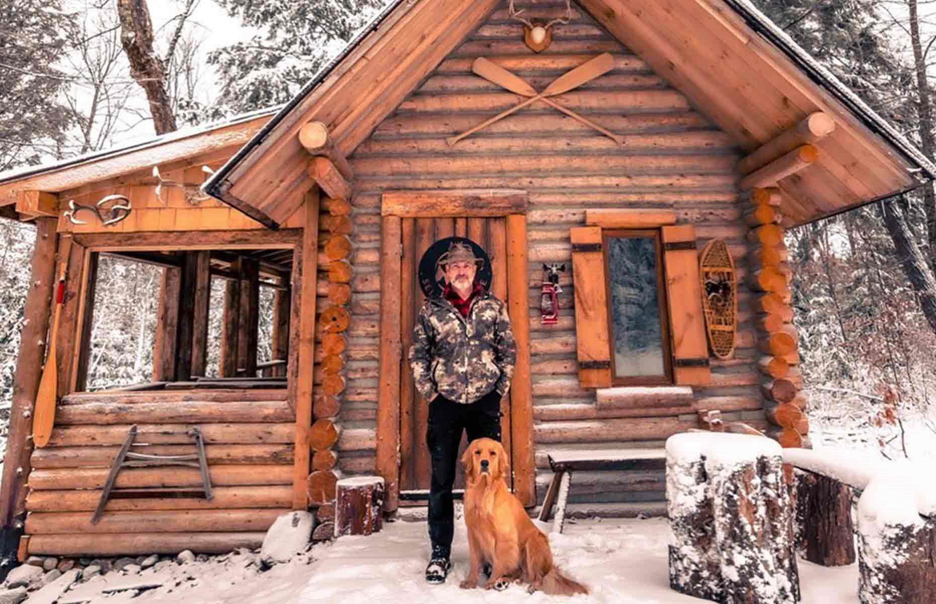 <p>Living out in the woods may seem idyllic, but the realities of everyday life are no walk in the park. Chopping wood, building fires and searching for food are all part of a daily routine, no matter the weather.</p>  <p>Shawn has his furry pal, Cali, to keep him company in his snowy outdoor endeavours and she features regularly in his video updates.</p>  <p><strong>Liked this? Click on the Follow button above for more great stories from loveEXPLORING</strong></p>  <p><strong>Loved this? <a href="https://www.loveproperty.com/campaigns/95546/off-grid-living">Discover more incredible off-grid homes</a></strong></p>