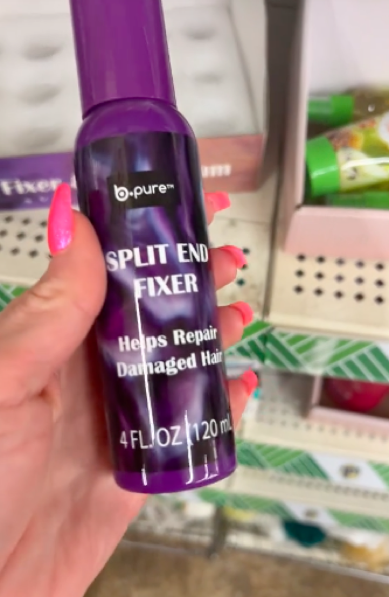 <p>Dollar Tree isn't skimping out on the hair care either. In her video, Houser holds up a bottle of B Pure's Split End Fixer. The spray's packaging indicates that it "helps repair damaged hair."</p><p>"I wonder if this stuff works? It's for split ends," Houser says.</p><p>At least one person vouched for this product in the comment section of the TikTok.</p><p>"I started the split end mender a few days ago. I like it," they replied.</p>