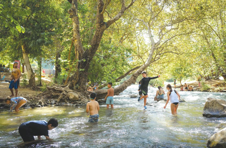  FAMILIES VACATION at the Hasbani River in the Upper Galilee last year. Importantly, 21% of families in the North rely on tourism for their income, the writer notes.