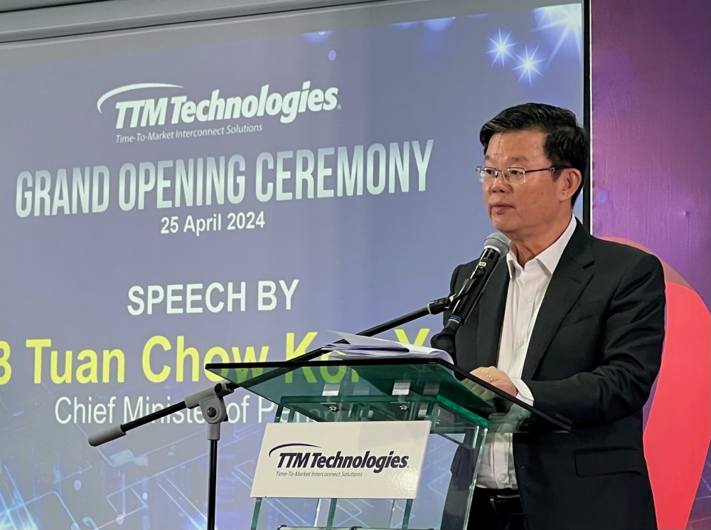 ttm technologies opens rm958m plant in penang, first in region