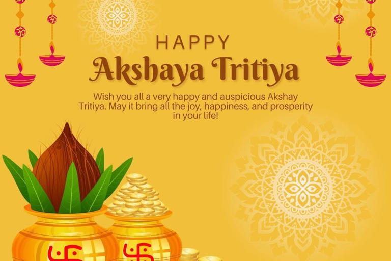 Akshaya Tritiya is observed with the worship of Lord Vishnu and Goddess Lakshmi.