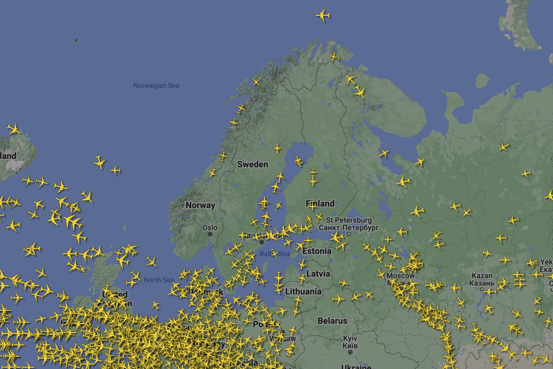 luftrommet i sør-norge åpner for noe trafikk