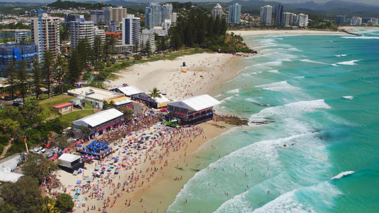 The WSL event at Snapper Rocks is one of the biggest event's on the Gold Coast sporting calendar. (Supplied: WSL)