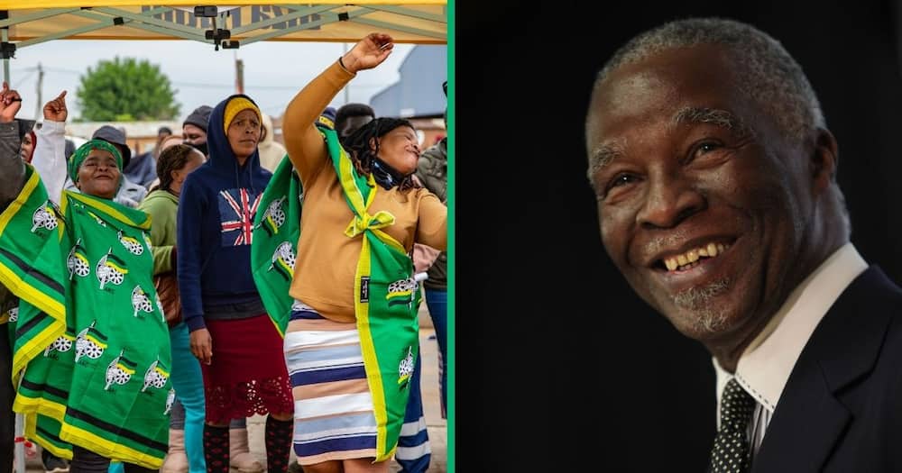 anc leader thabo mbeki enters electioneering ahead of general election
