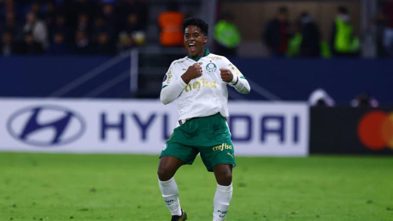 Endrick marcou o primeiro gol do Palmeiras no jogo | Franklin Jacome/GettyImages