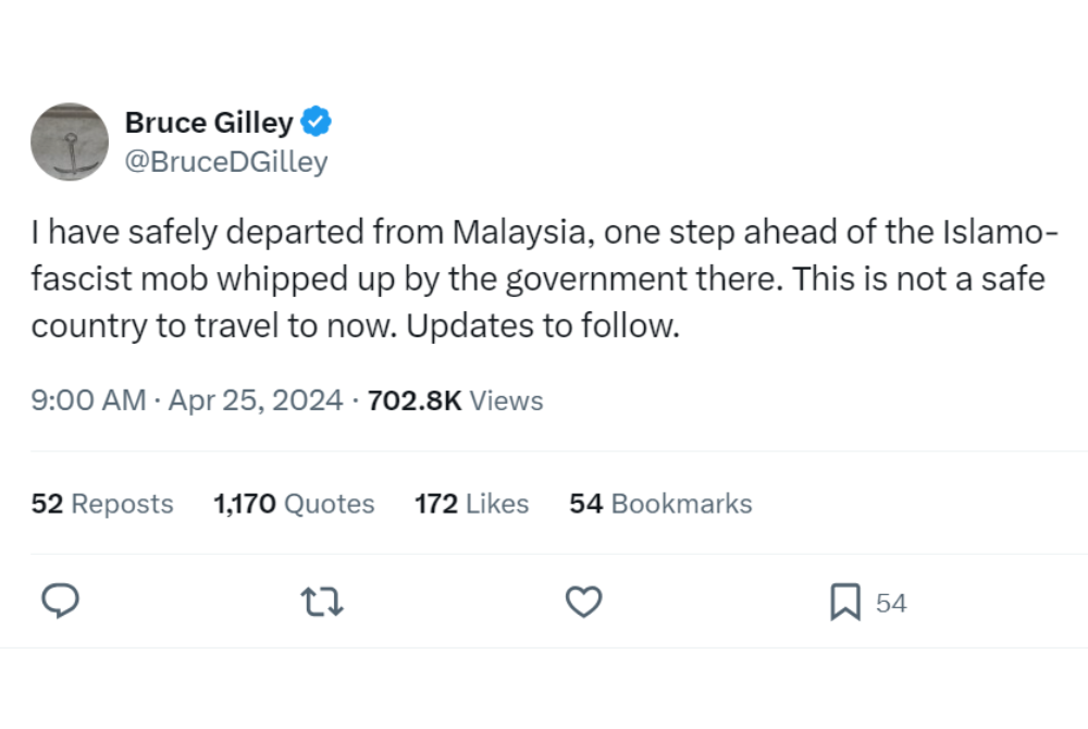 malaysia not a safe country to travel now, says gilley after um backlash