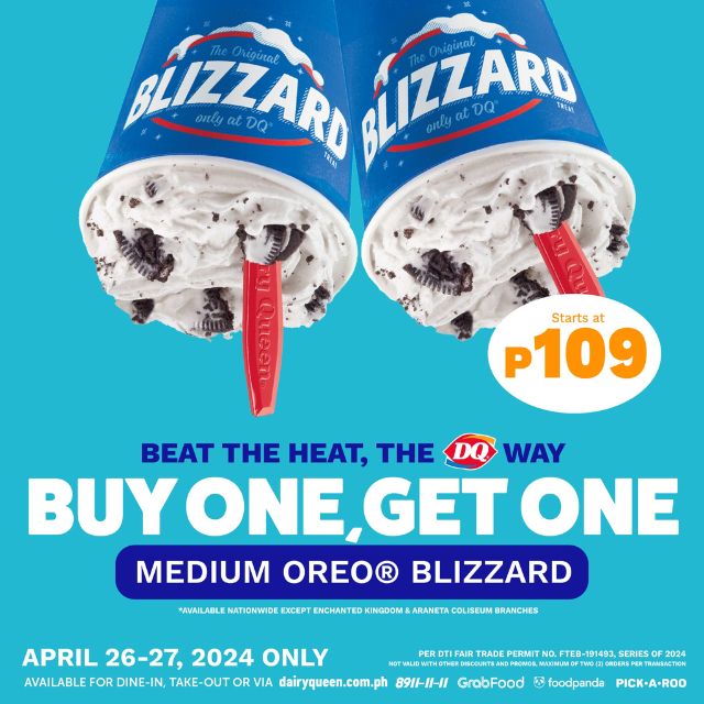 dairy queen is having a b1t1 promo on their famous oreo blizzard