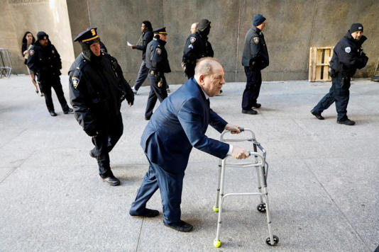 Film producer Harvey Weinstein arrives at New York Criminal Court for his sexual assault trial in the Manhattan borough of New York City, Jan. 9, 2020.