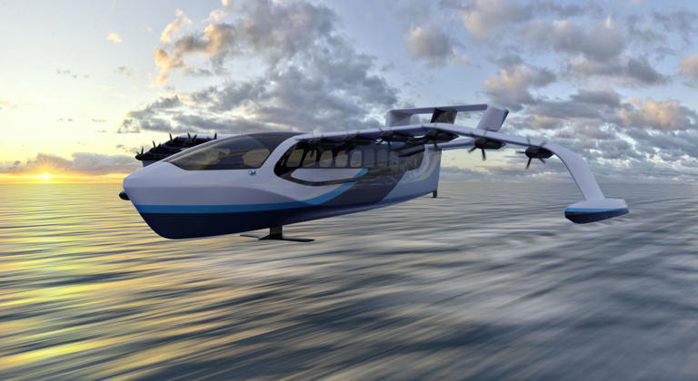 Regent is in the development stages of its passenger craft, Viceroy, which uses wing-in-ground effect to travel at speeds of up to 290 kph, cutting travel times between coastal cities by more than half. Photo: Regent