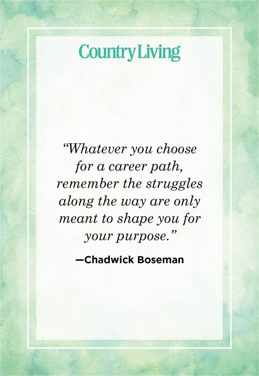 <p>“Whatever you choose for a career path, remember the struggles along the way are only meant to shape you for your purpose.”</p>