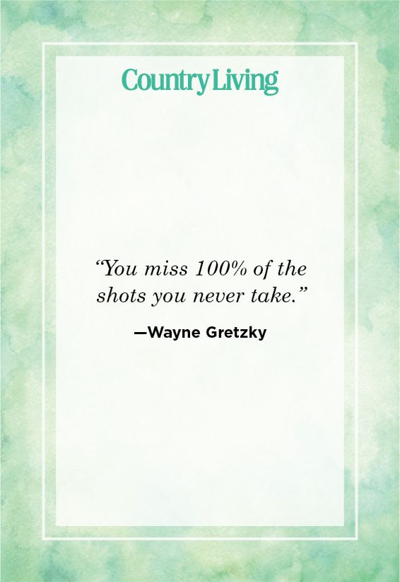 <p>“You miss 100% of the shots you never take.”</p>