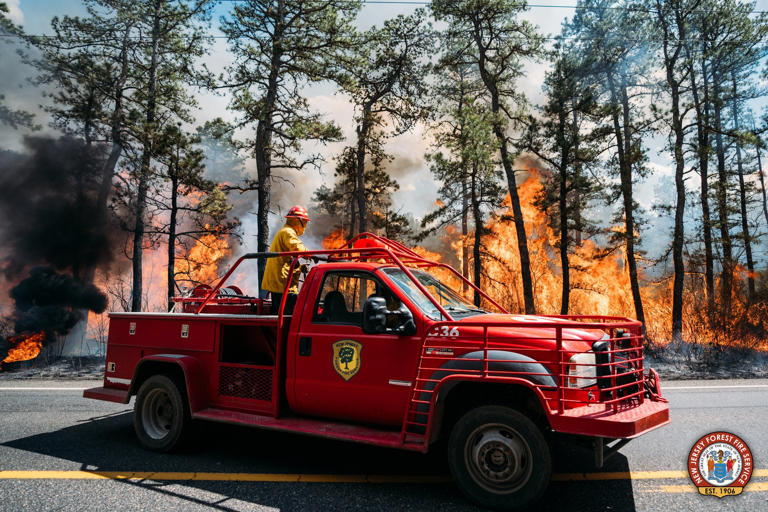 Firefighters contain wildfire in Wharton State Forest