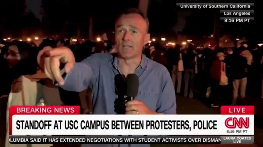 CNN reporter asks to cut report early as anti-Israel protesters surround him