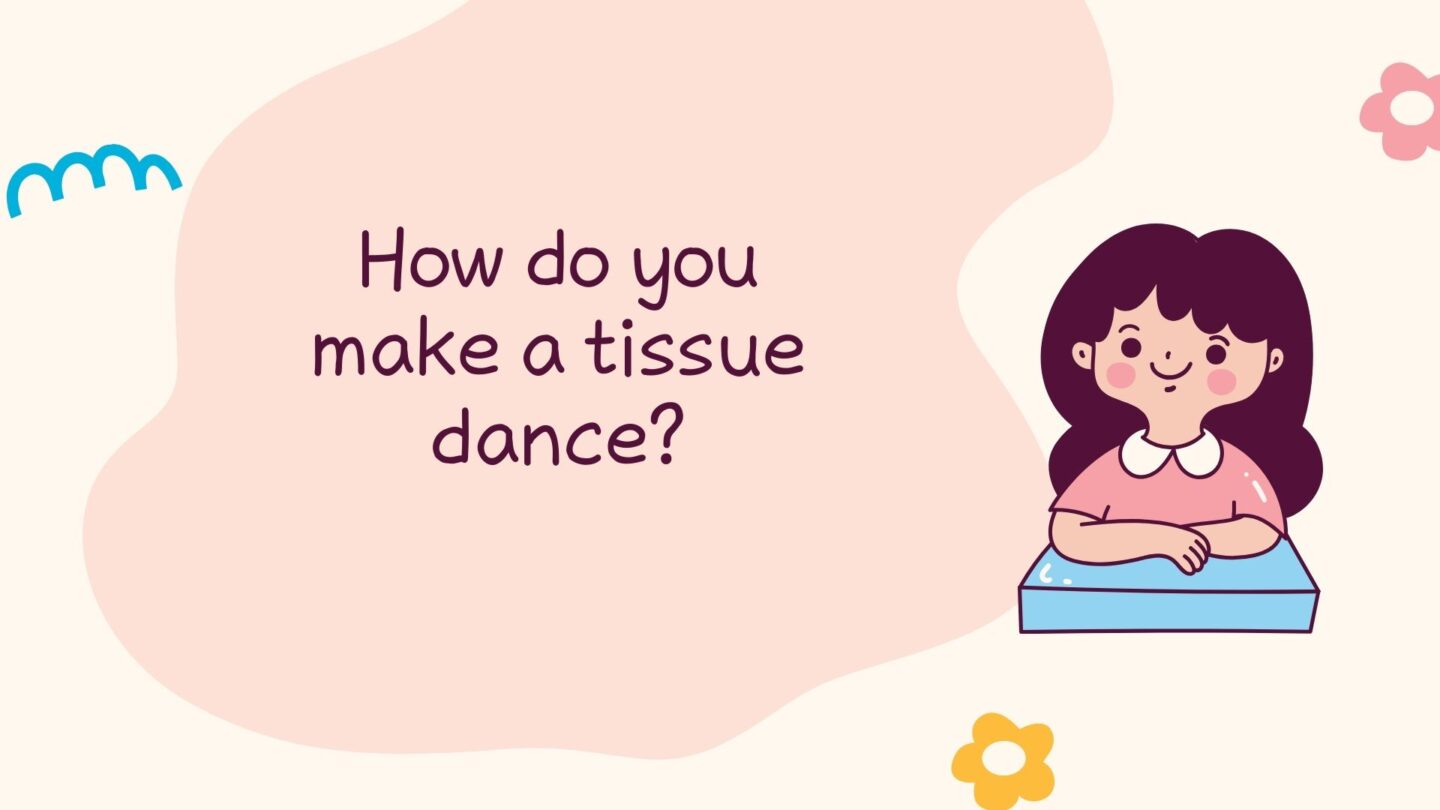 <p>You put a little boogie in it. The joke suggests blowing into the tissue to make it move like it’s dancing, while “boogie” also cleverly refers to mucus, combining the ideas of dance and nasal discharge for a humorous effect.</p>