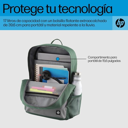 amazon, esta mochila hp tiene hasta 40% de descuento en amazon: con espacio para laptop de 15.6 pulgadas y hecha de material reciclado