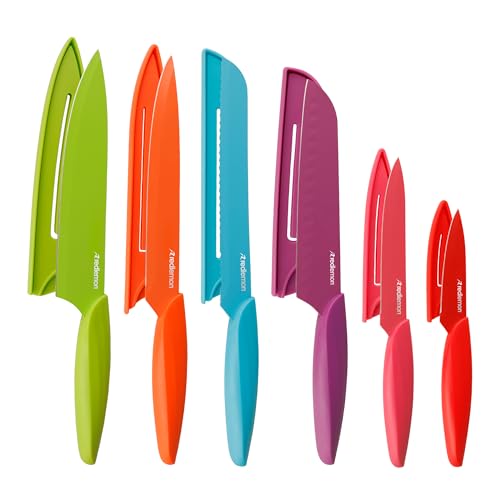 amazon, por menos de 320 pesos corta todos tus alimentos de forma divertida con este juego de cuchillos de colores que incluyen protectores