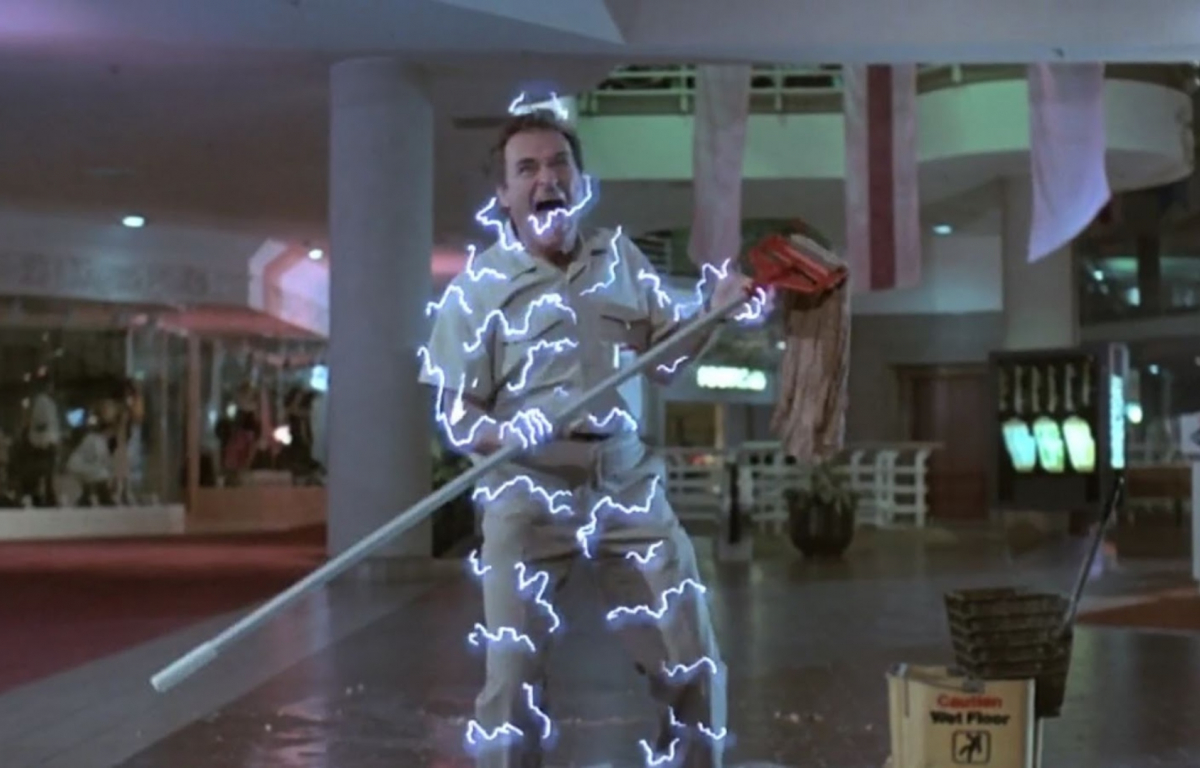 <p>"Chopping Mall" was released in 1986 and classified as a B-movie horror film, following a group of young people trapped in an automated shopping mall and pursued by killer security robots.</p> <p>The absurd premise and deliberately ridiculous execution turn this movie into a cult classic of B-movie cinema. The simple special effects and exaggerated performances add to the comedic charm, which is aware of its own absurd nature.</p>
