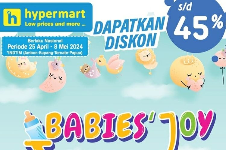 katalog promo hypermart hari ini 26 april 2024, kebutuhan bayi diskon hingga 45%