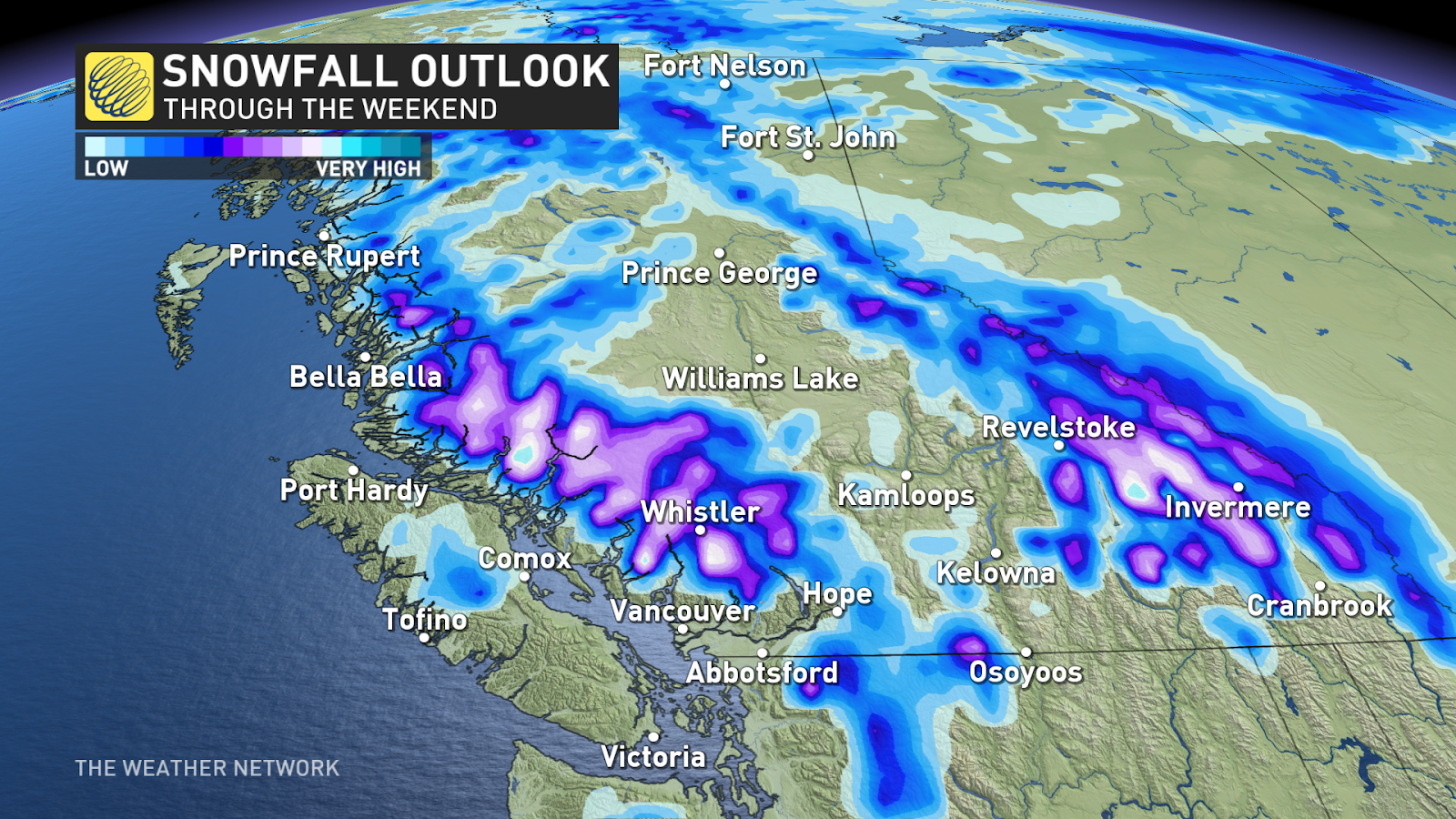b.c. to catch a break as rain, snow arrive this weekend