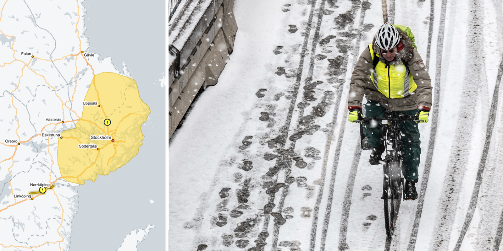 snön gör comeback: ”var försiktig i morgontrafiken”