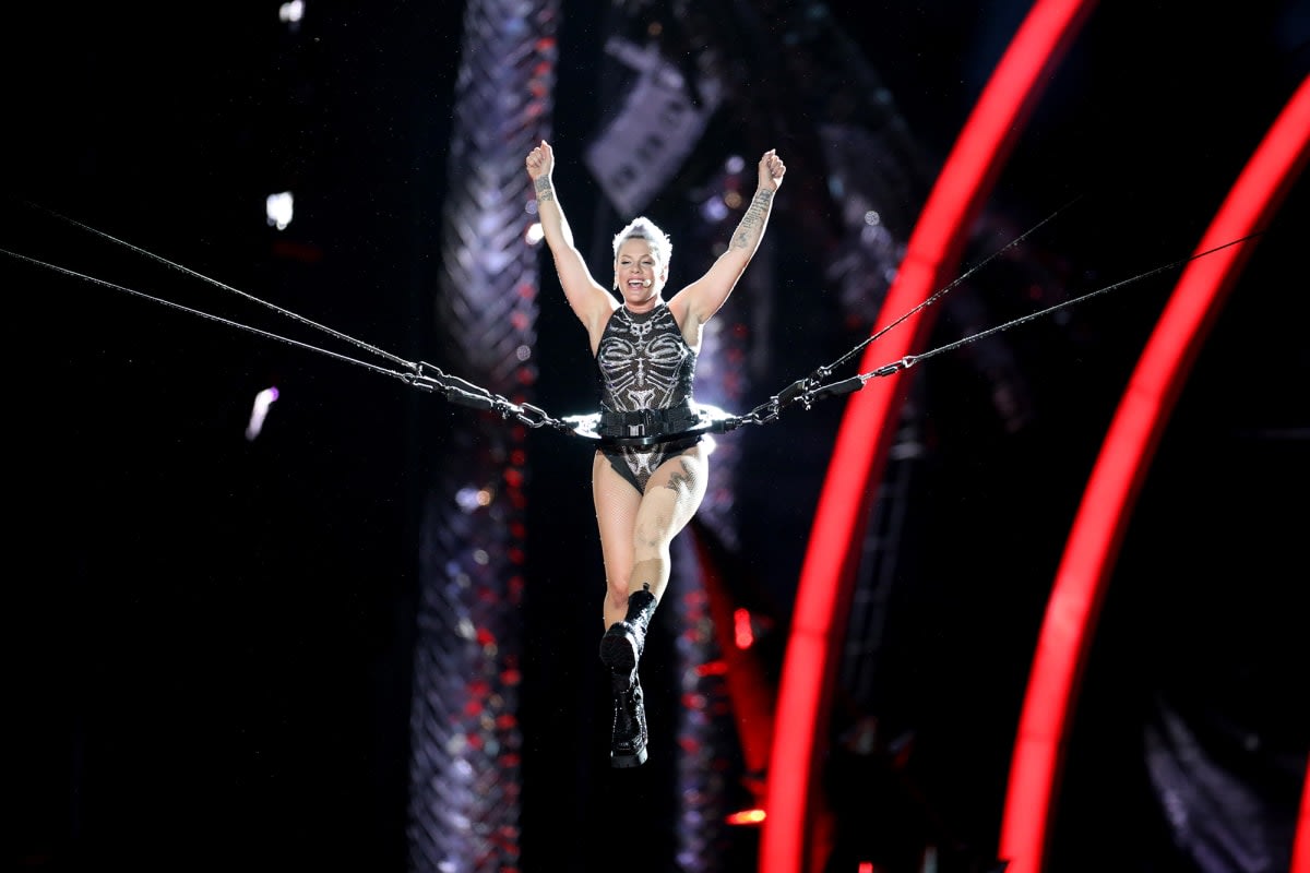 <p>A failed on-stage stunt occurred when Pink was touring Germany in 2010. She smashed into a barricade after tumbling out of the harness that was meant to lift her over the crowd. The device pulled her up and pushed her into the barricade before she was completely strapped in. Pink told the audience as she abruptly ended her performance, "I possibly broke something," per Rolling Stone.</p>