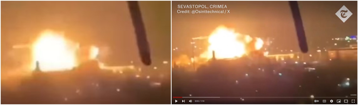 นี่เป็นวิดีโอขีปนาวุธที่ยูเครนใช้โจมตีไครเมีย ไม่ใช่ขีปนาวุธที่อิหร่านใช้โจมตีอิสราเอล