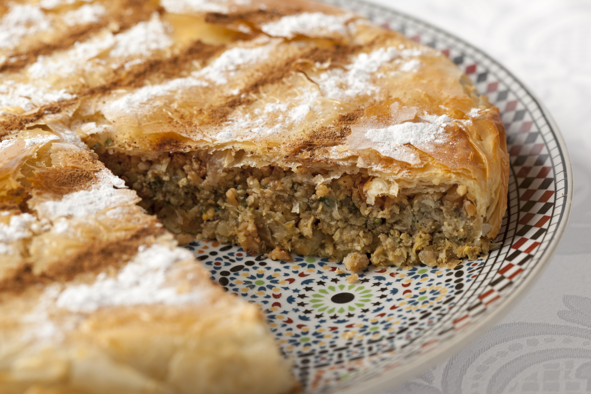 <p><span>Pastilla, or bastilla, is a savory pie made with warqa dough, similar to filo pastry. The pie </span><span>is filled</span><span> with a sweet and </span><span>savory</span><span> mixture of pigeon or chicken, almonds, and spices.</span></p><p><a href="https://www.msn.com/en-us/community/channel/vid-7xx8mnucu55yw63we9va2gwr7uihbxwc68fxqp25x6tg4ftibpra?cvid=94631541bc0f4f89bfd59158d696ad7e">Follow us and access great exclusive content every day</a></p>