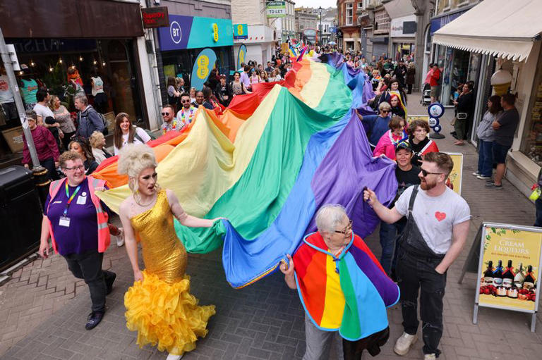 Hundreds took part in Newquay Pride last year. The first pride march of 2024 will be in Falmouth