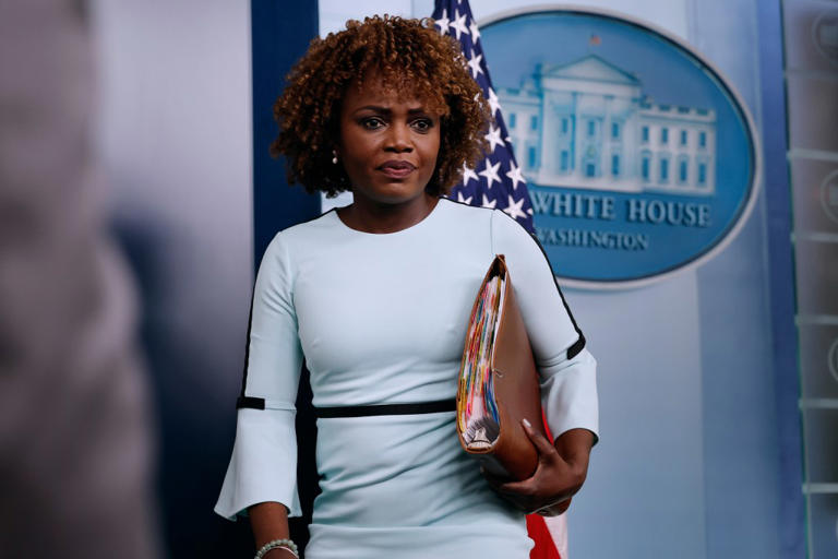Top aides to President Biden secretly hatched a plan this past fall to replace White House press secretary Karine Jean-Pierre by recruiting outside allies to nudge her out the door. Getty Images