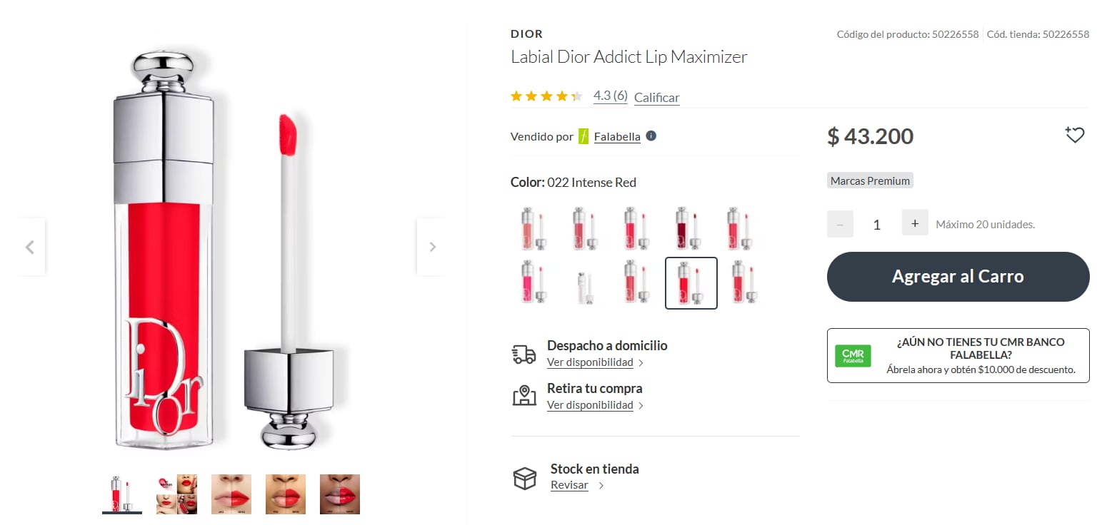 ¿conviene comprar en chile?: esto es lo que vale un gloss voluminizador maximizer de dior