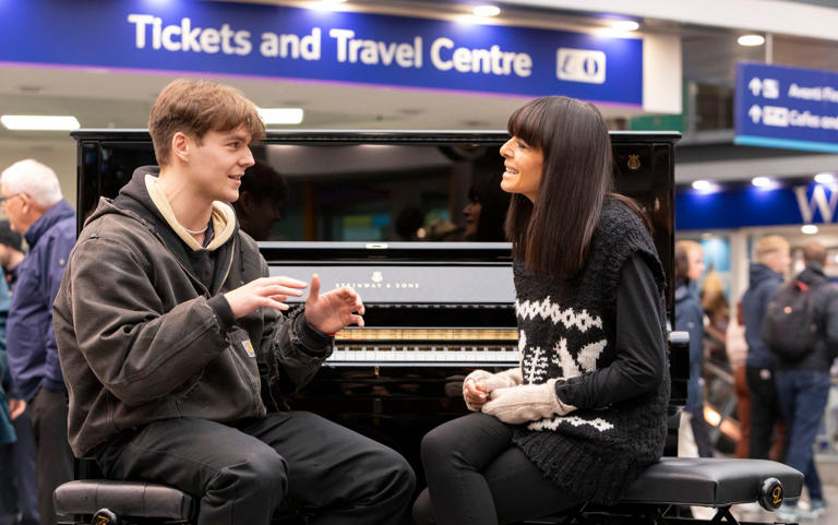 Young boxer (and pianist) Ellis and Claudia Winkleman - Nic Serpell-Rand/Channel 4