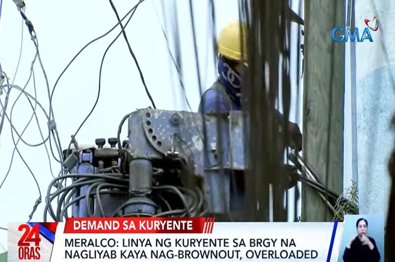 overloading triggered power line spark, brownout in qc — meralco