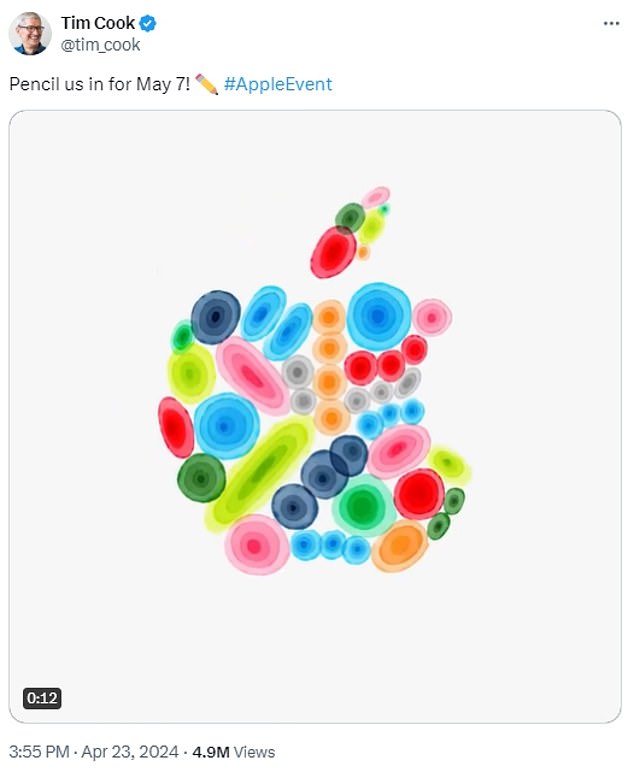 microsoft, apple boss tim cook confirms unveiling event on may 7