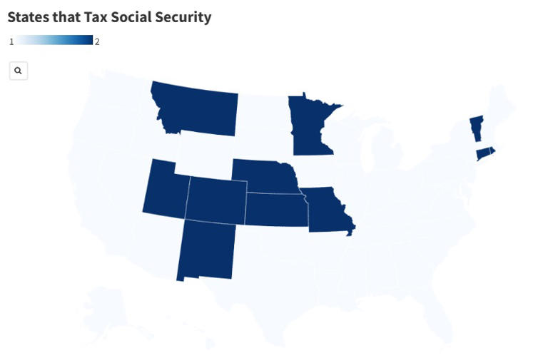 Map Shows States With Social Security Taxes in 2024