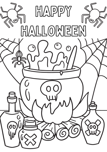 Free Halloween Coloring Pages for Kids and Adults