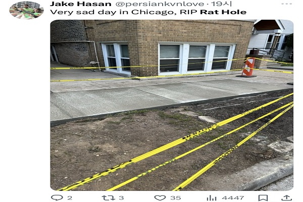“시카고 명물 ‘쥐구멍’ 사라졌다”… 훼손돼 시 당국이 철거