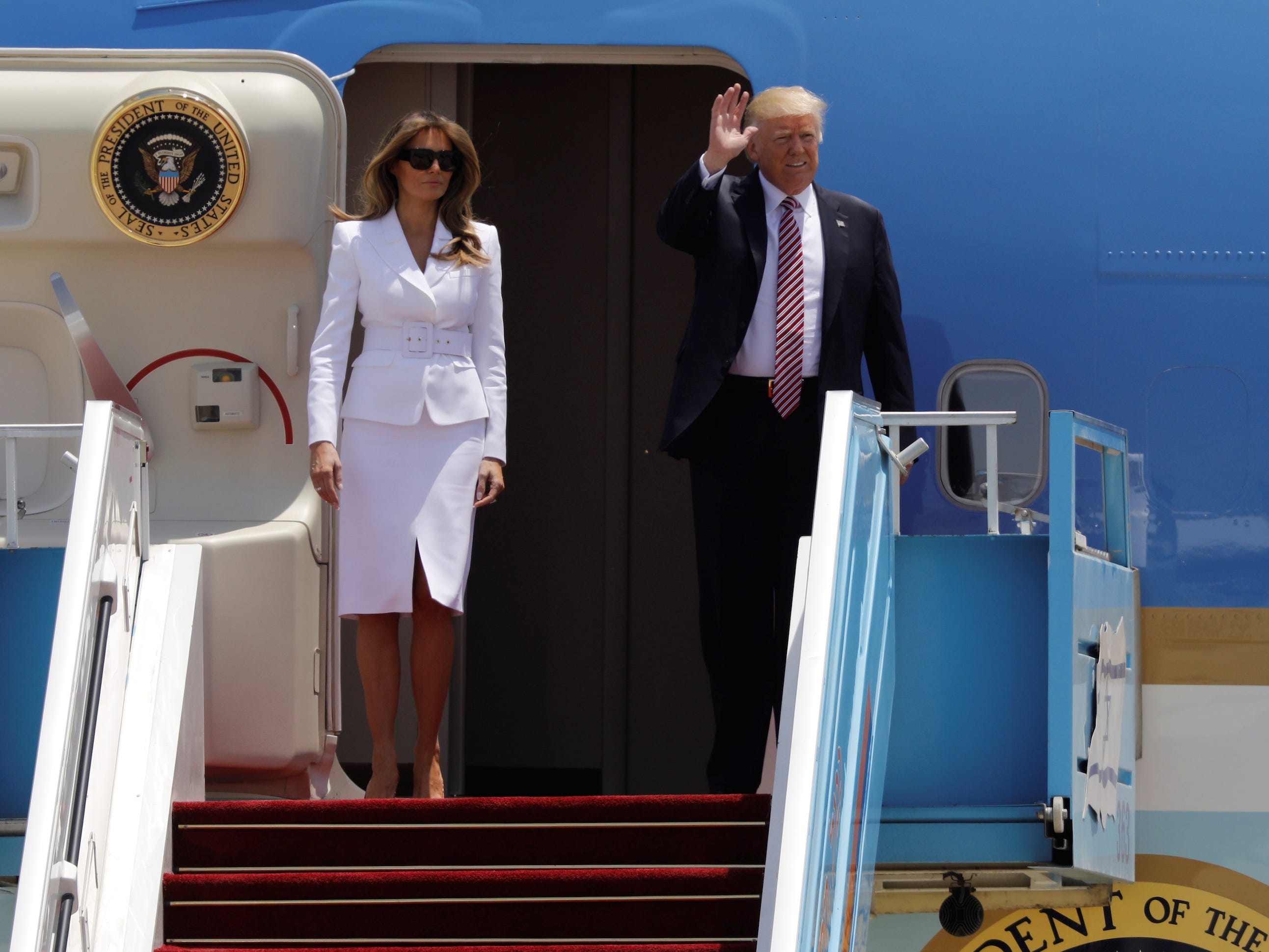 <p>During a trip to Israel in May 2017 — Donald Trump's first trip abroad since taking office — much was made of the <a href="https://www.businessinsider.com/melania-yanks-hand-away-from-donald-trump-2017-5">body language</a> between the pair when Trump appeared to swat her husband's hand away.</p>