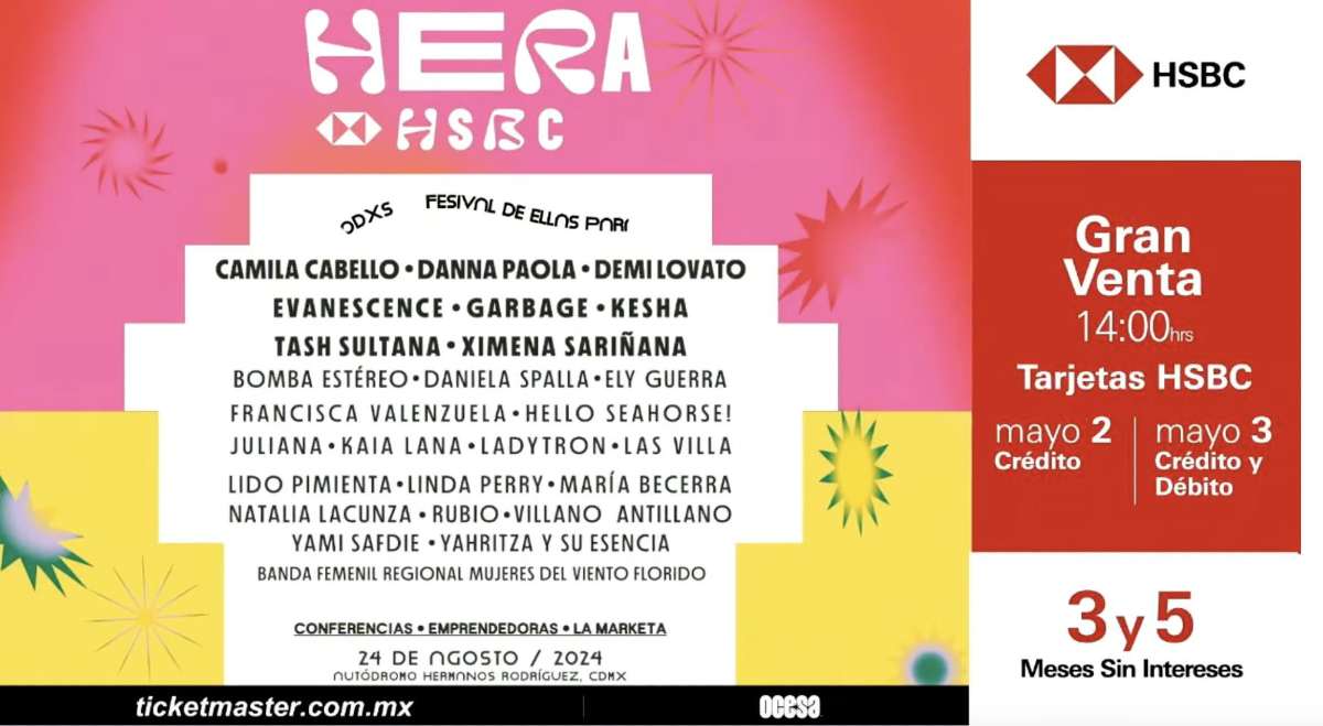 el festival hera hsbc de puras mujeres llega a méxico: cartel, fechas, boletos y lo que debes saber