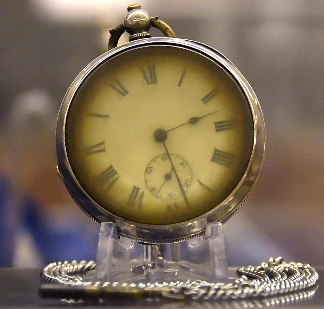 <p>There’s something very somber about this pocket watch recovered from the Titanic wreckage. The timestamp of 02:28 AM is a likely indicator of the time the owner jumped or fell into the water. It’s possible the watch ran for a few more minutes but it’s unknown if the owner lived or perished.</p><p><span>Would you please let us know what you think about our content? <p>Agree? Tell us by clicking the “Thumbs Up” button above.</p> Disagree? Leave a comment telling us what you’d change.</span></p>     <h3>Up Next:</h3>     <ul>         <li><a href="https://history-computer.com?p=540709&utm_campaign=msn&utm_source=msn_slideshow&utm_content=553829&utm_medium=more_from">10 of the Creepiest Photos Ever Taken</a></li>         <li><a href="https://history-computer.com?p=468&utm_campaign=msn&utm_source=msn_slideshow&utm_content=553829&utm_medium=more_from">Alan Turing — Complete Biography, History and Inventions</a></li>         <li><a href="https://history-computer.com?p=349935&utm_campaign=msn&utm_source=msn_slideshow&utm_content=553829&utm_medium=more_from">The 8 Best GoPro Accessories</a></li>     </ul>