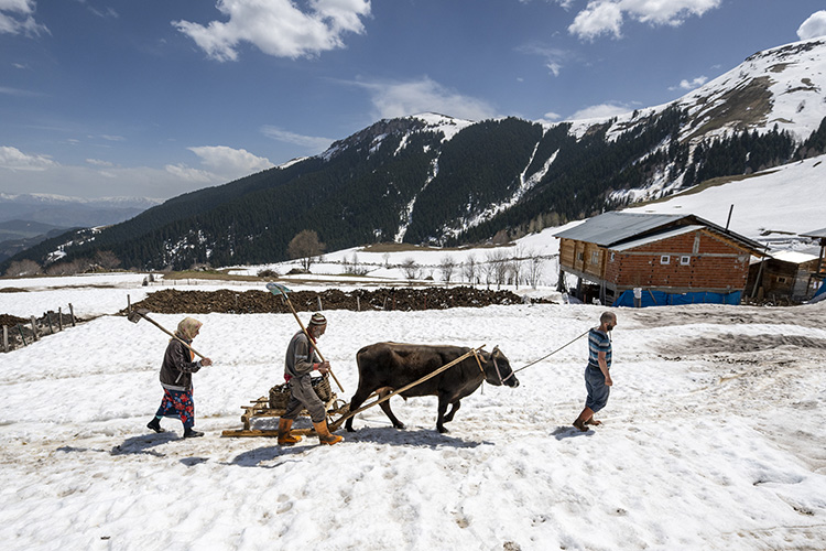 şavşat'ın kar altındaki maden köyü baharı bekliyor