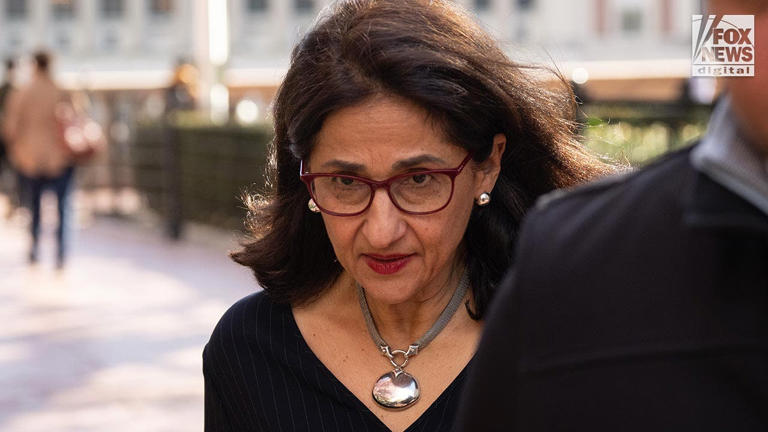 Columbia University President Minouche Shafik leaves the Low Memorial Library on the campus of Columbia University April 24, 2024, in New York City. Fox News